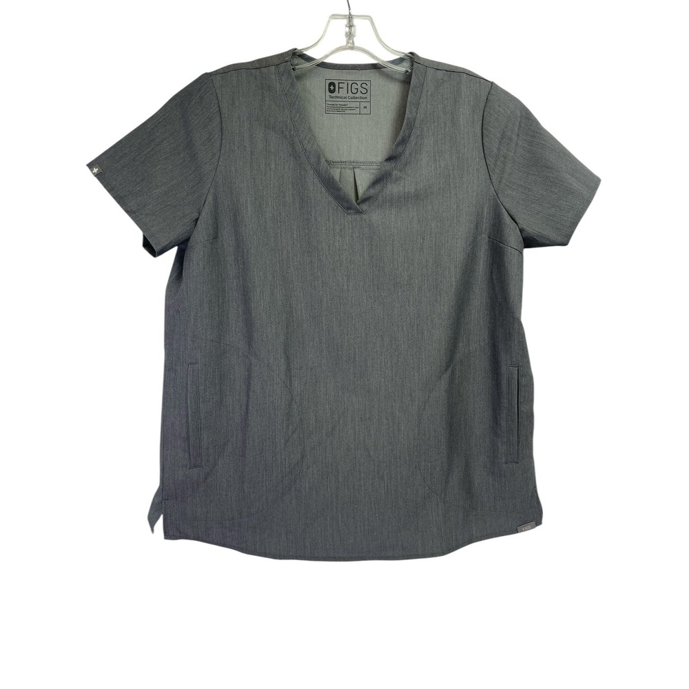 Figs Womens Sz Medium Grey‎ V-Neck Scrub Top (W17) NW/OTs